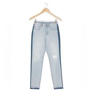 INC Women's size 4 acid-washed high rise skinny jeans Frayed bottoms #DenimJeans